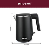 Borosil Cooltouch Stainless Steel Electric Kettle 1L