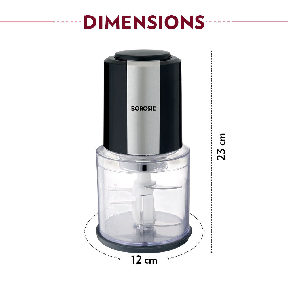 Borosil Chef Delite Electric Chopper with Dual Blade