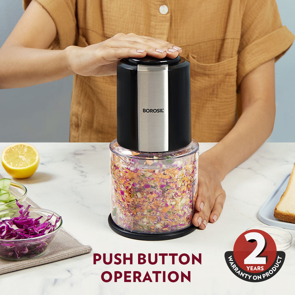 Borosil Chef Delite Electric Chopper with Dual Blade