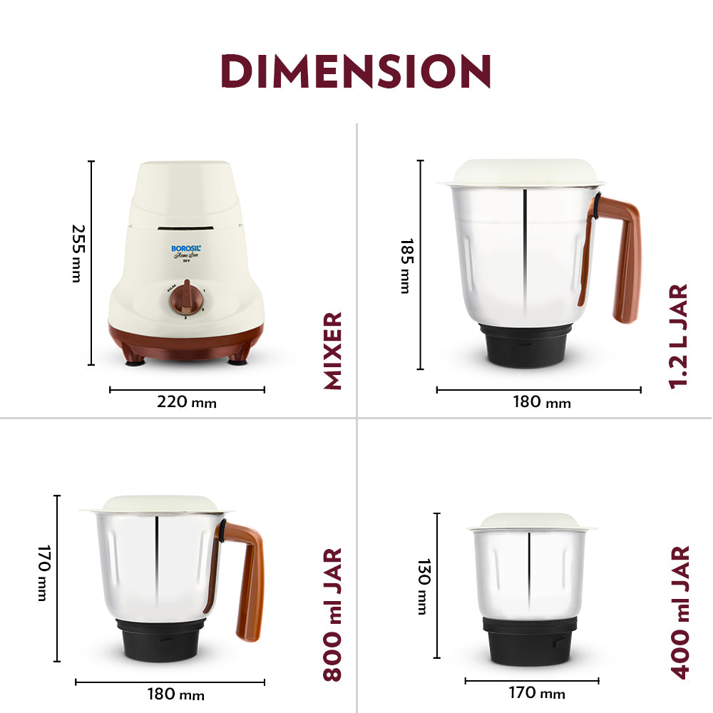 Borosil HomeStar Mixer Grinder 500W