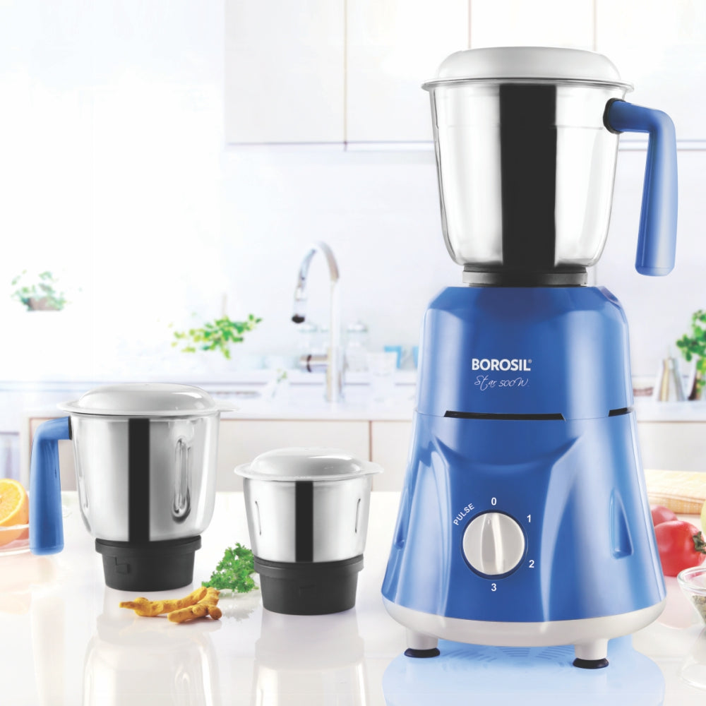 Borosil Star Mixer Grinder-Blue 500W