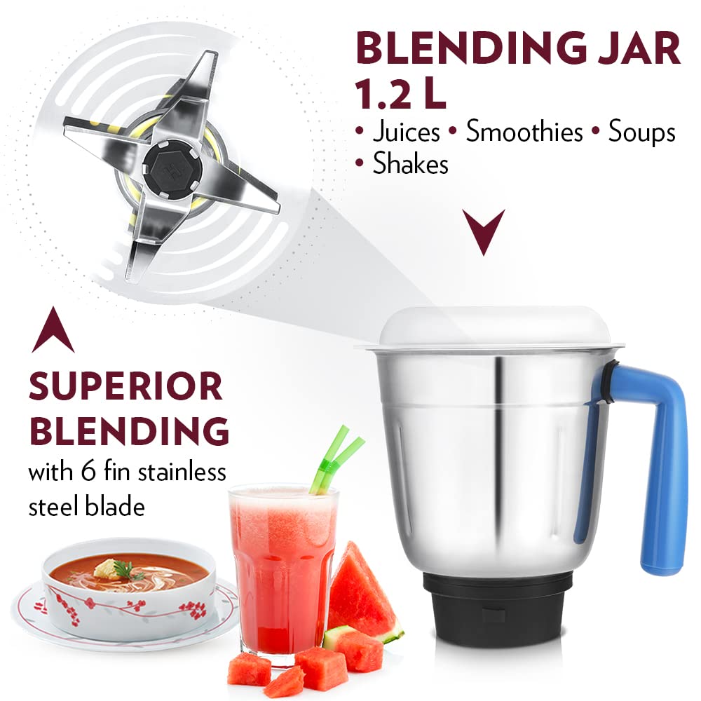 Borosil Star Mixer Grinder-Blue 500W