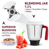 Borosil Star Mixer Grinder-Maroon 500W