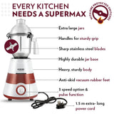 Borosil Supermax Mixer Grinder-Red 750W