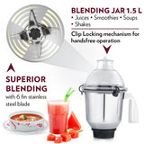 Borosil Supermax Mixer Grinder-Red 750W