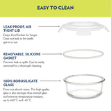Borosil Teal Universal Glass Lunchbox Set of 3, 320ml x 2 + 240ml
