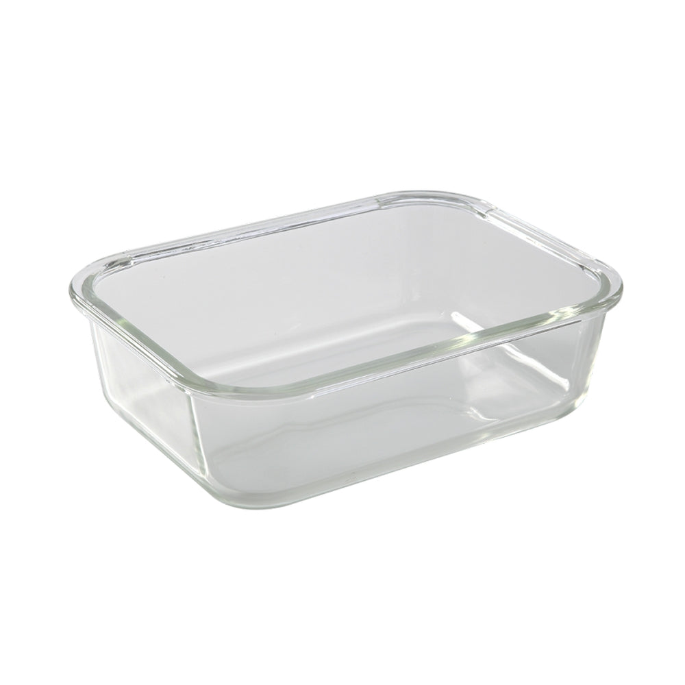Borosil Rectangular Glass Lunchbox, Set of 2, 370ml Blue