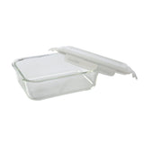 Borosil Rectangular Glass Lunchbox, Set of 2, 370ml Blue