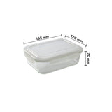 Borosil Rectangular Glass Lunchbox, Set of 2, 370ml Blue