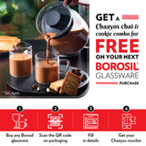 Borosil Classic Tea Set, Mini Set of 2, 0.65L Carafe + 2 Mugs