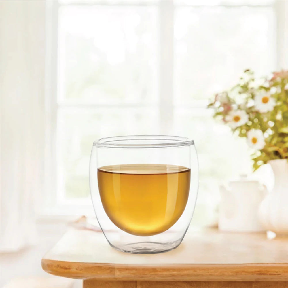 Borosil Bella Double Wall Glass Tumbler Set of 2, 300ml