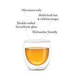 Borosil Bella Double Wall Glass Tumbler Set of 2, 300ml