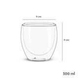 Borosil Bella Double Wall Glass Tumbler Set of 2, 300ml