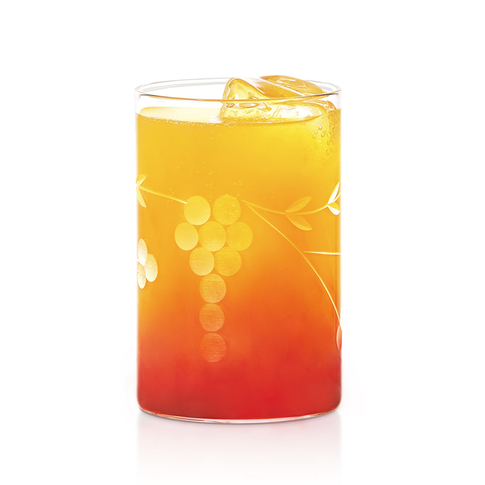 Borosil Cut Glass Creeper Large Set of 6, 350ml