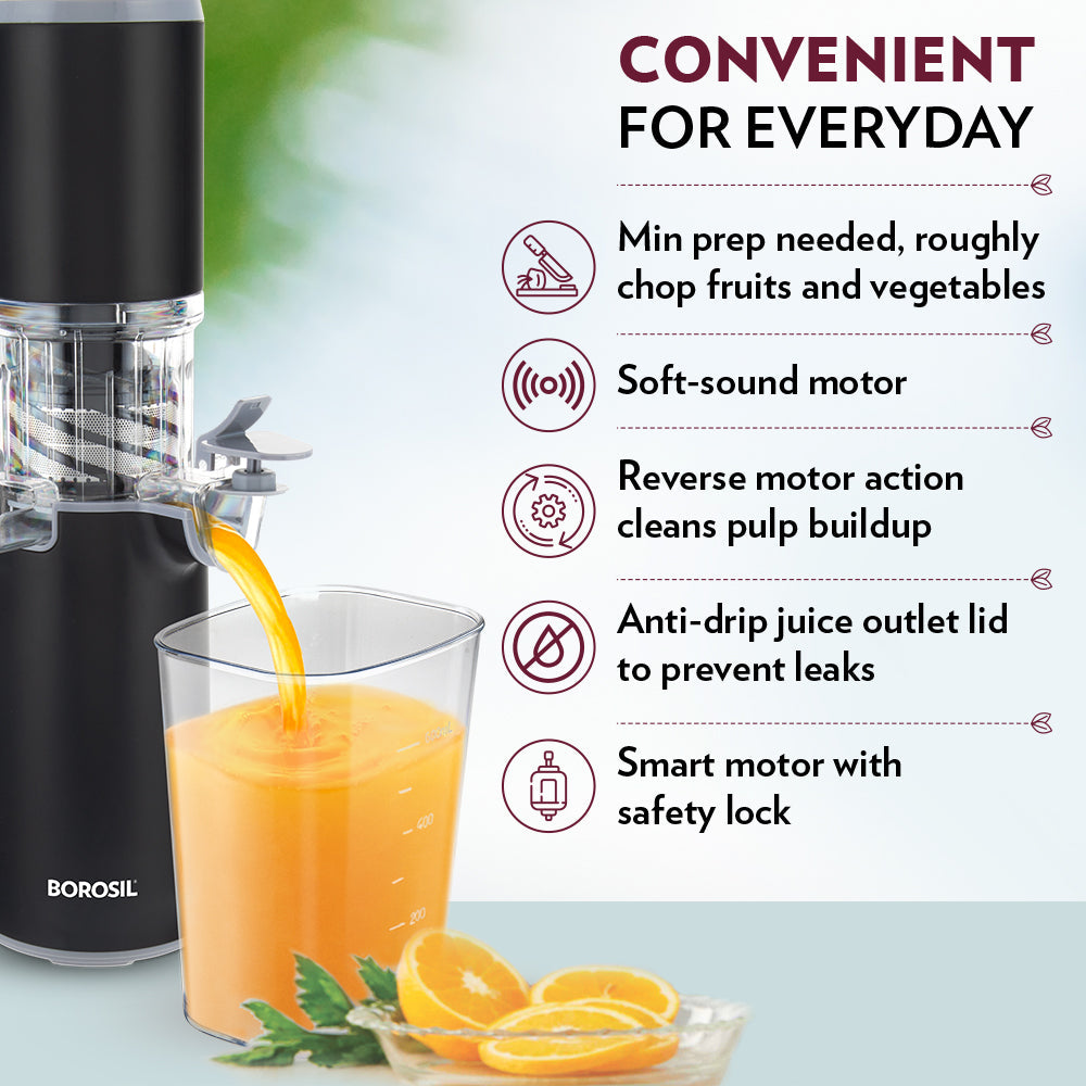 Borosil Easy Juice Cold Press Slow Juicer 130w