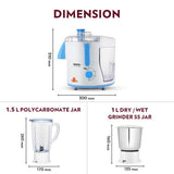 Borosil Primus II Juicer Mixer Grinder 500W