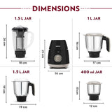 Borosil Infinity Mixer Grinder 750W