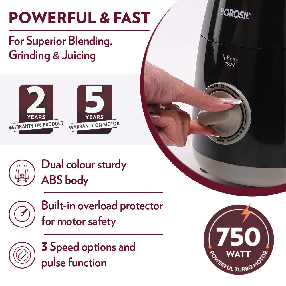 Borosil Infinity Mixer Grinder 750W