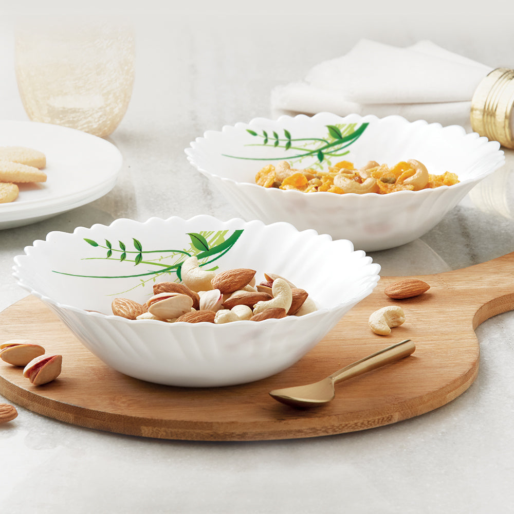 Borosil Green Herbs Multipurpose Bowl, 2 pc Set