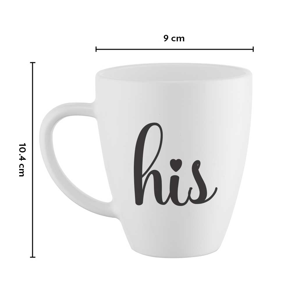 Borosil Larah His and Hers Mug Set of 2, 390ml