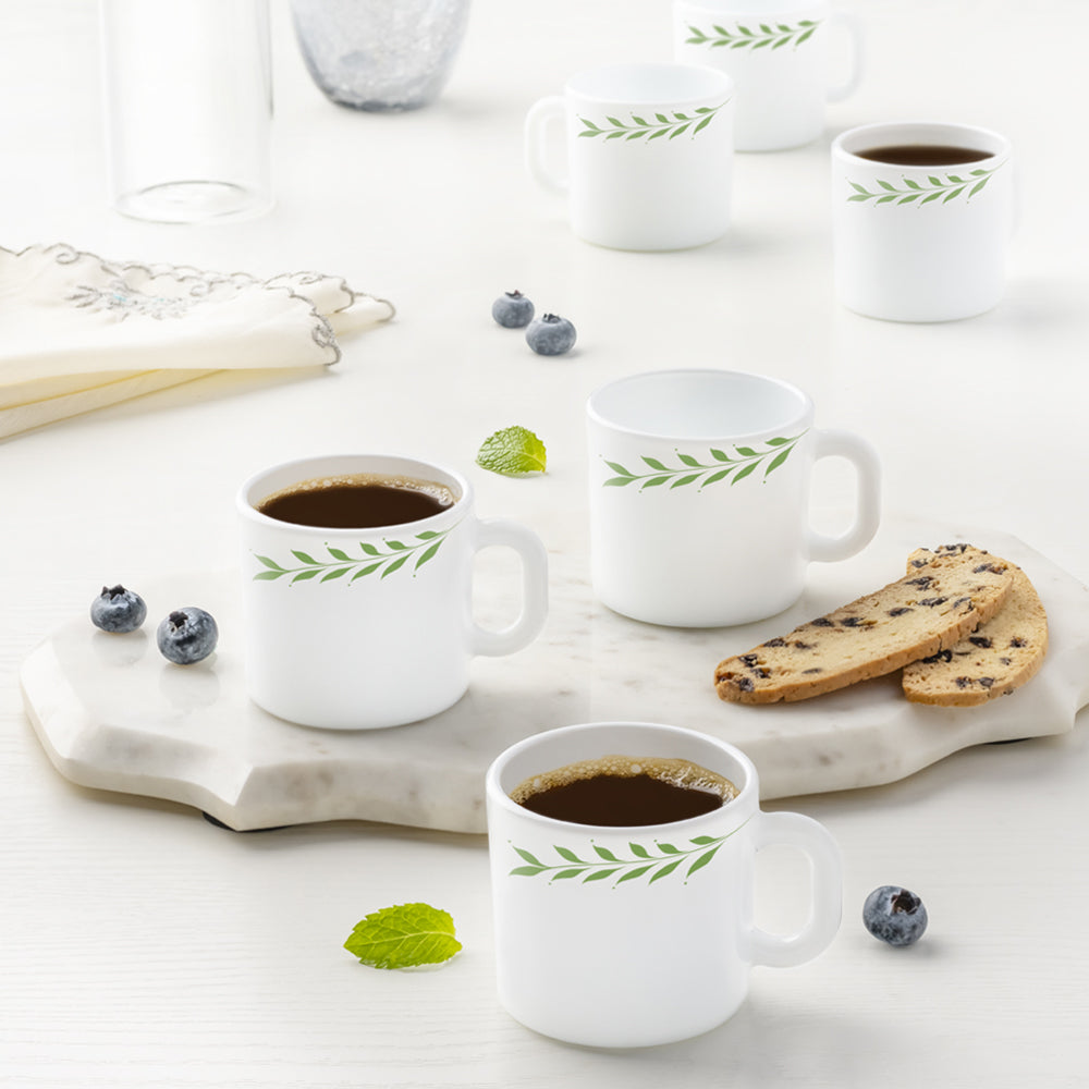Borosil Larah Botanica Mug Set of 6, 180ml