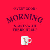 Borosil Larah Chrys Red Mug Set of 6, 180ml