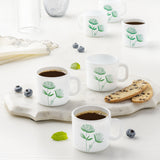 Borosil Larah Green Lily Mug Set