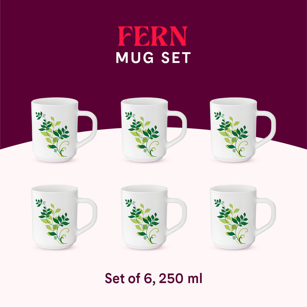 Borosil Larah Fern Mug Set