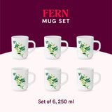 Borosil Larah Fern Mug Set
