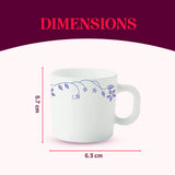 Borosil Larah Flora Mug Set of 6, 180ml