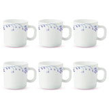 Borosil Larah Flora Mug Set of 6, 180ml
