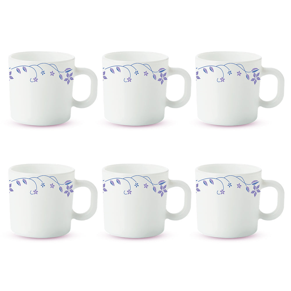 Borosil Larah Flora Mug Set of 6, 180ml