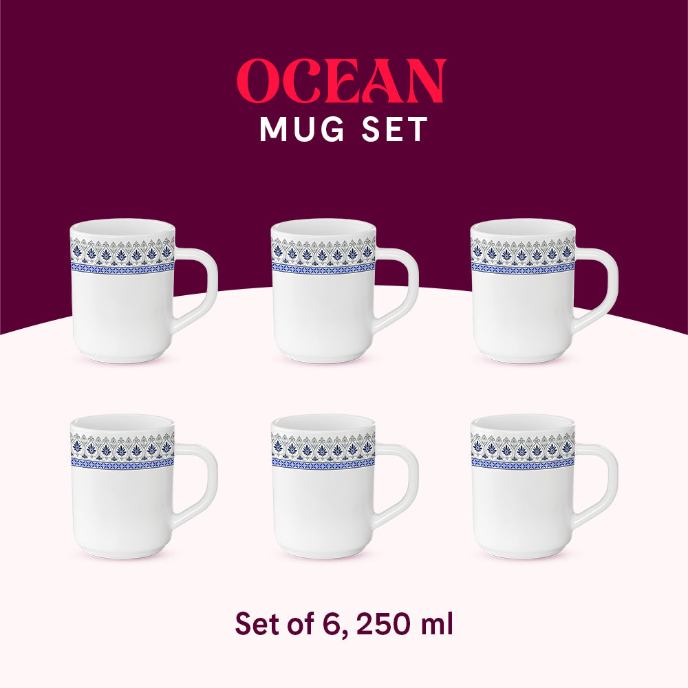 Borosil Larah Ocean Mug Set