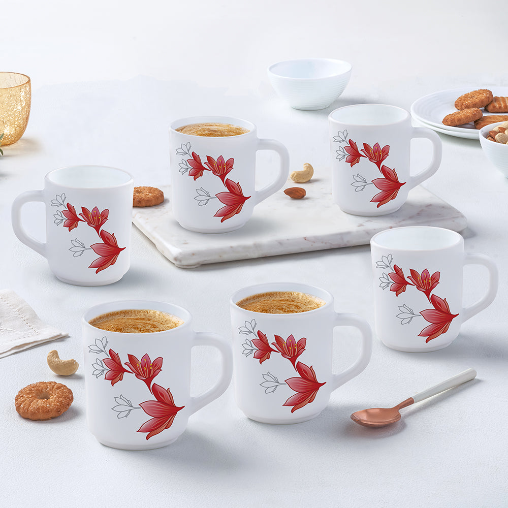 Borosil Larah Ruby Mug Set