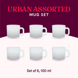 Larah Urban Assorted Mug Set Set of 6, 180ml