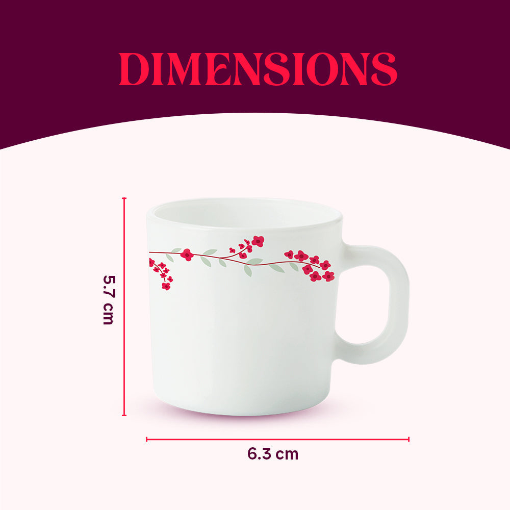 Borosil Larah Verona Mug Set, 6 x 180ml