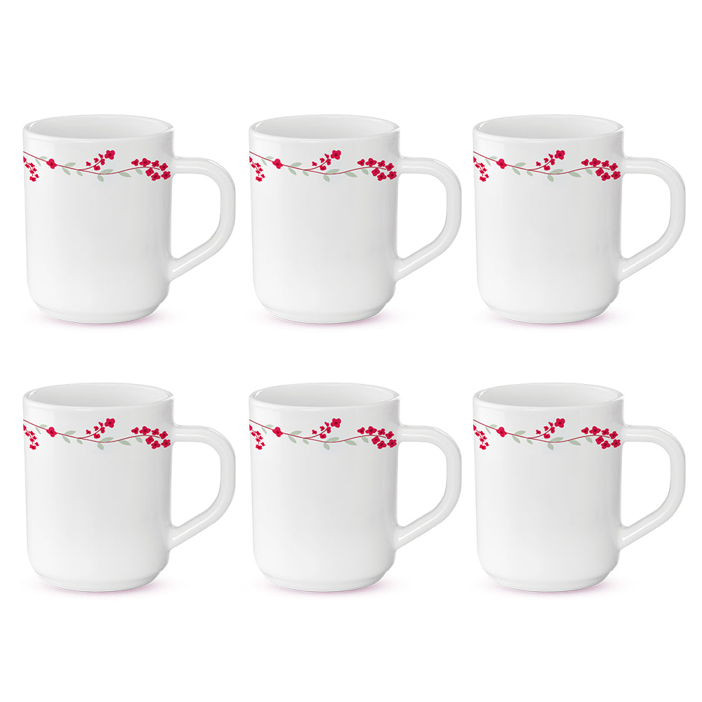 Borosil Larah Verona Mug Set, 6 x 180ml
