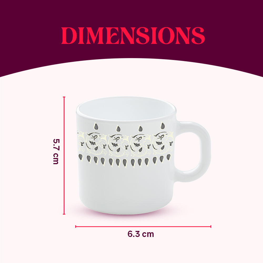 Borosil Larah Ora Gold Mug Set