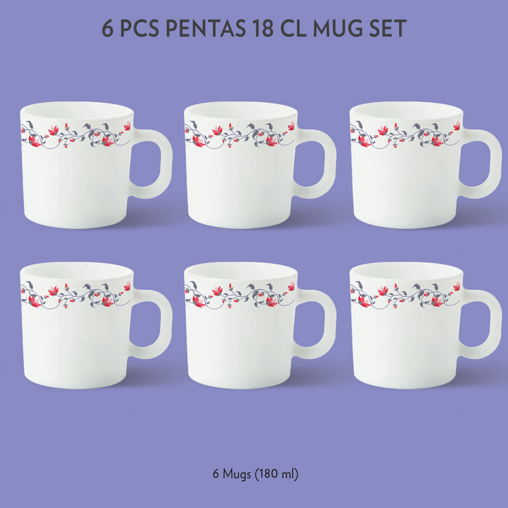 Borosil Larah Pentas Mug Set