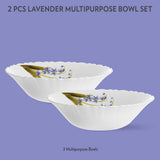 Borosil Larah Lavender Multipurpose Bowl, 2 pc Set