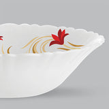 Borosil Larah Red Lily Multipurpose Bowl, 2 pc Set