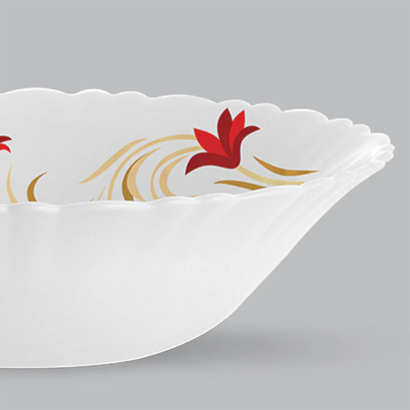 Borosil Larah Red Lily Multipurpose Bowl, 2 pc Set