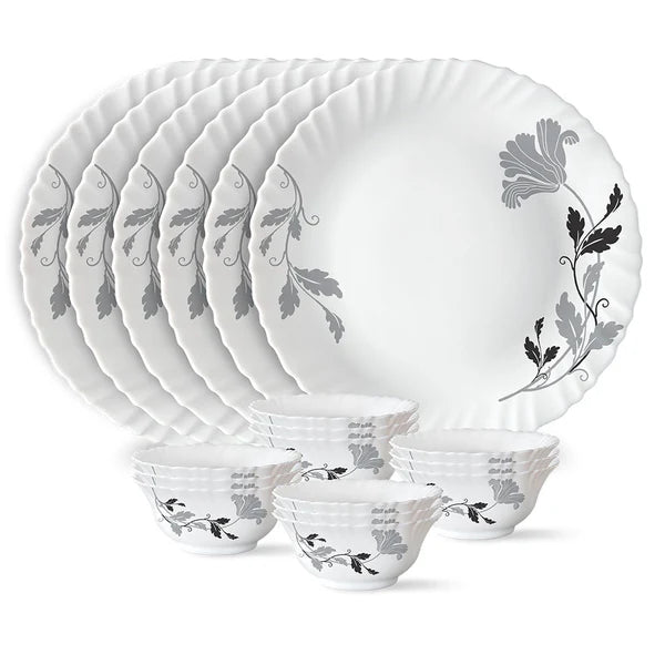 Borosil Larah Millenia Thali Set, 6 Plates + 12 Bowls