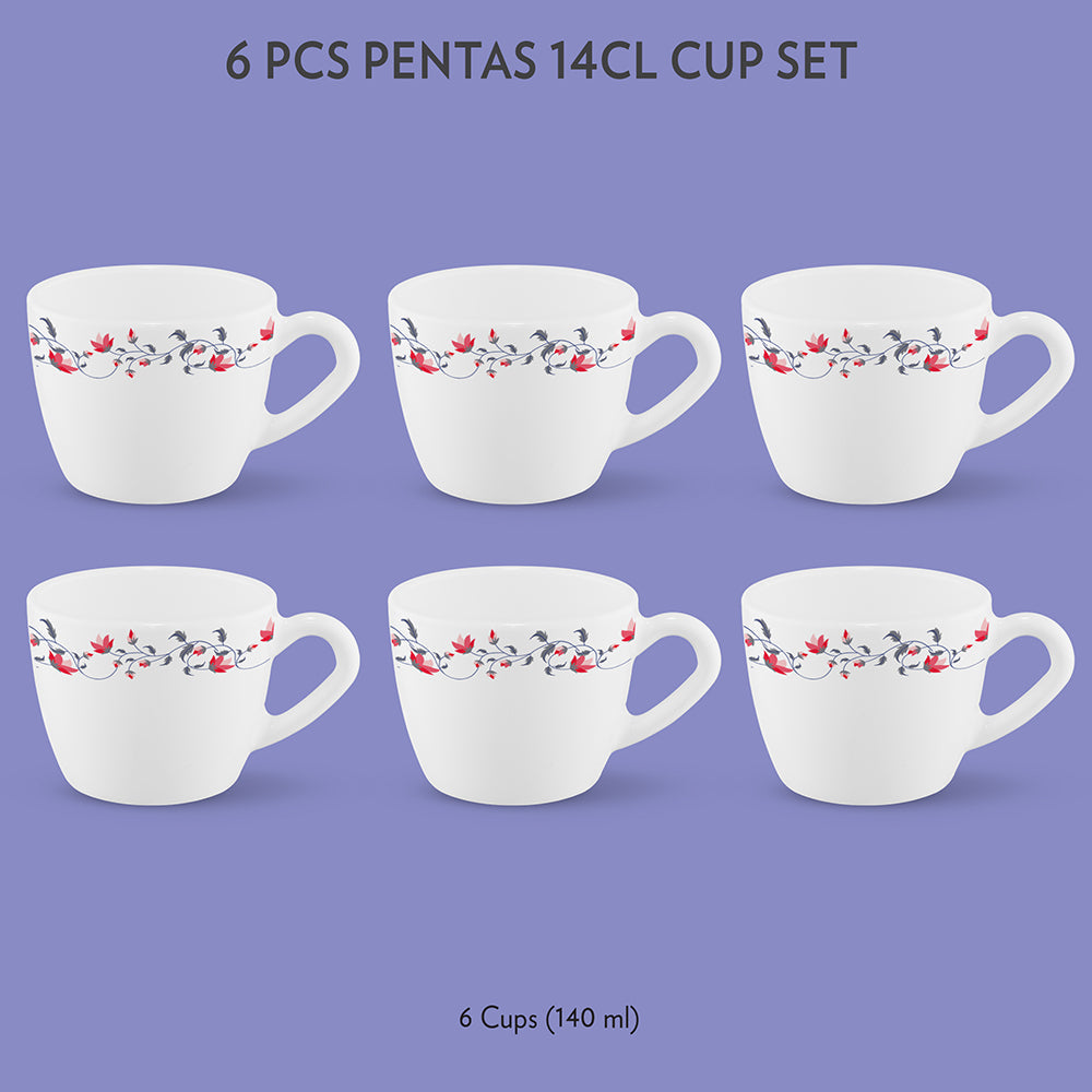 Borosil Larah Opalware Pentas Cup n Saucer