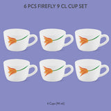Borosil Larah Firefly Cup Set of 6, 140ml