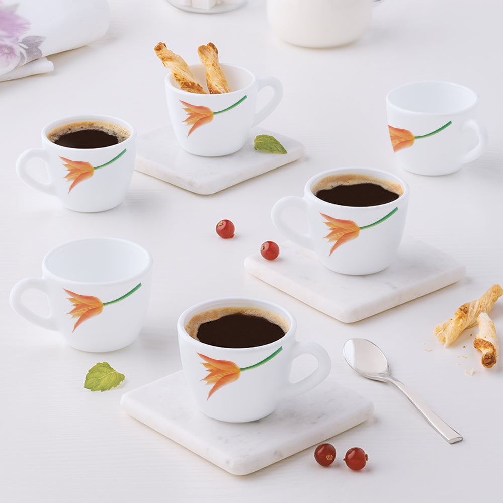 Borosil Larah Firefly Cup Set of 6, 140ml