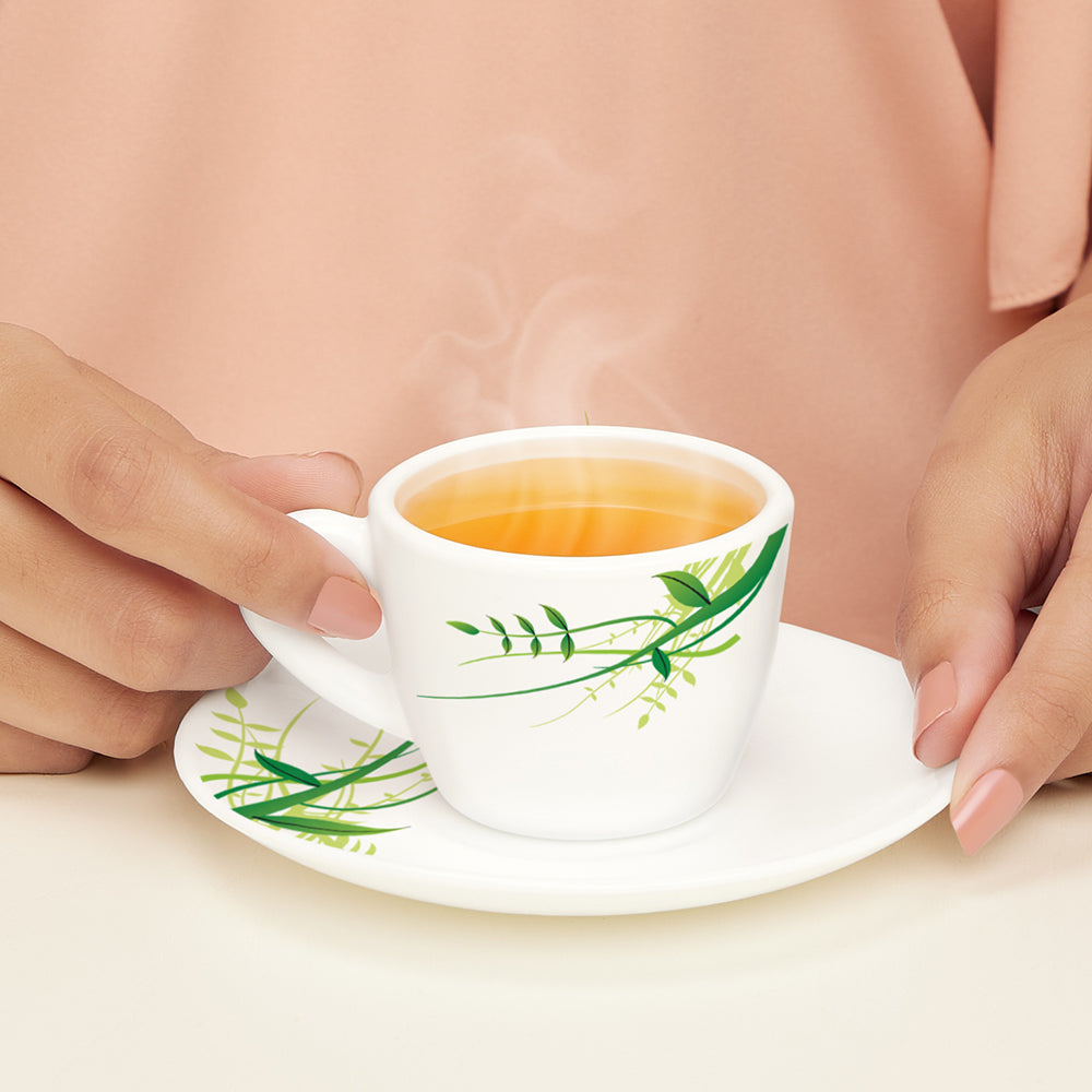Borosxil Larah Green Herbs Cup n Saucer Set