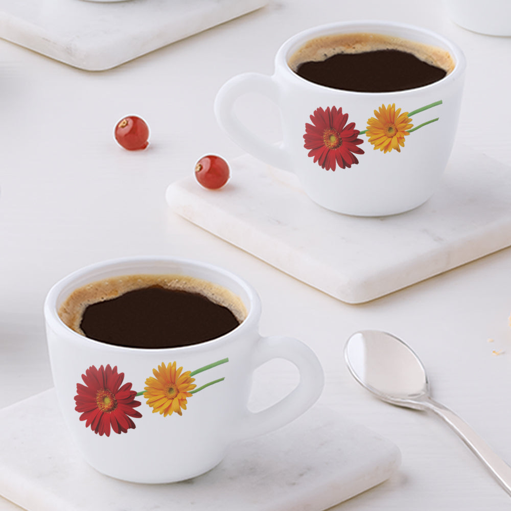 Borosil Larah Zinnia Cup Set  of 6, 140ml