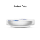 Borosil Larah Blue Cascade Full Plate Set, 6 pc