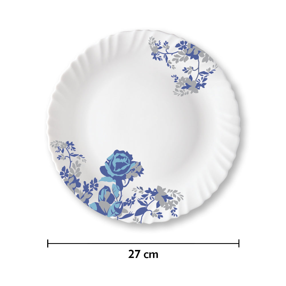 Borosil Larah Blue Cascade Full Plate Set, 6 pc
